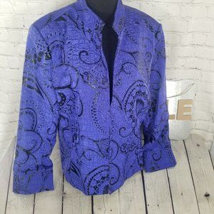 🌵 ERIN LONDON Shimmery Cobalt Swirl Jacket